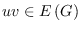 $uv\in E\left( G\right) $
